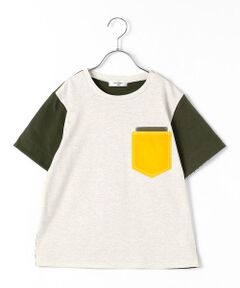 〔140cmから〕配色ポケット Tシャツ