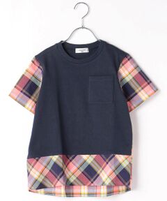 〔140cmから〕マドラスチェック柄 Tシャツ