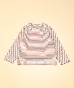 フードテキスタイル染め ボーダー柄 長袖Ｔシャツ