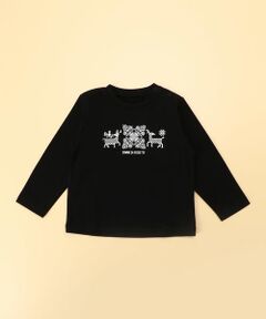 雪柄 長袖 Tシャツ