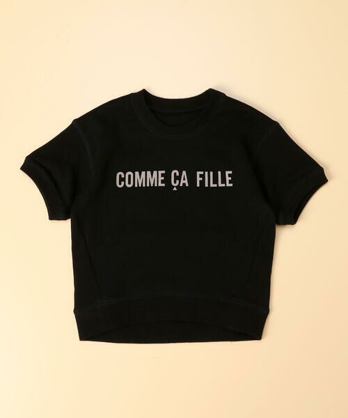COMME CA FILLE / コムサ・フィユ Tシャツ | ミニ裏毛 半袖トレーナー（05:ブラック）