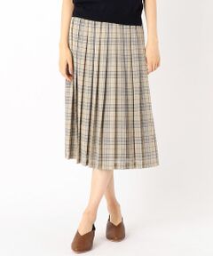 COMME CA ISM / コムサイズム ミニ・ひざ丈スカート | グレンチェック柄プリーツスカート