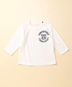 カレッジ風プリント長袖Ｔシャツ