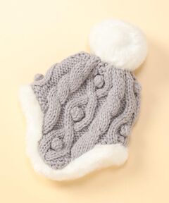 COMME CA ISM / コムサイズム ベビー・キッズグッズ | フェイクファー付ケーブル柄耳あて付キャップ