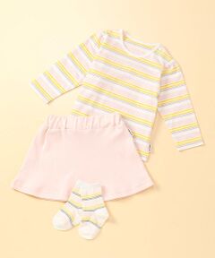 COMME CA ISM / コムサイズム ベビー・キッズグッズ | 長袖Tシャツ&スカート＆ソックス　ギフトセット(80・90サイズ)