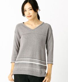 COMME CA ISM / コムサイズム ニット・セーター | 【ＯＮＩＧＩＲＩ】デニムボーダーニットチュニック