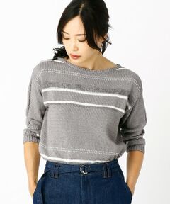 COMME CA ISM / コムサイズム ニット・セーター | 【ＯＮＩＧＩＲＩ】デニムボーダーニットプルオーバー