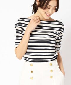 COMME CA ISM / コムサイズム カットソー | マルチボーダー　オフショルダー