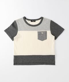 COMME CA ISM / コムサイズム Tシャツ | ナチュラルカラーブロッキングＴシャツ