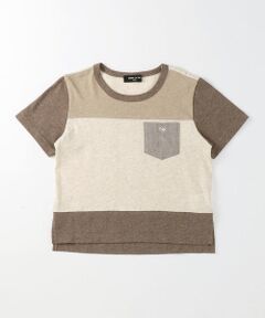 COMME CA ISM / コムサイズム Tシャツ | ナチュラルカラーブロッキングＴシャツ