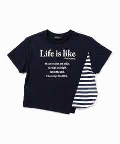 ビッグシルエット　ボーダー使い　Ｔシャツ