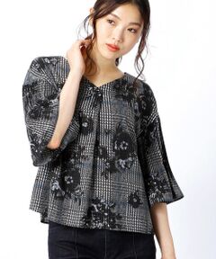 COMME CA ISM / コムサイズム シャツ・ブラウス | チェック フラワープリント ブラウス