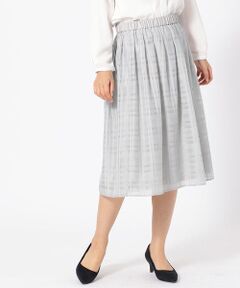 COMME CA ISM / コムサイズム ミニ・ひざ丈スカート | シアー チェック フレアスカート