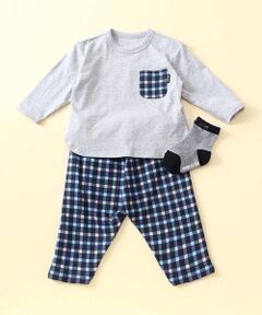 【ギフトセット】男の子用（１・２歳頃）　長袖Ｔシャツ＆パンツ