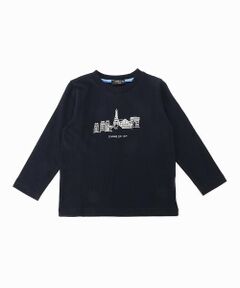 【キッズ・ベビーおそろいアイテム】 刺繍風プリント　長袖Ｔシャツ