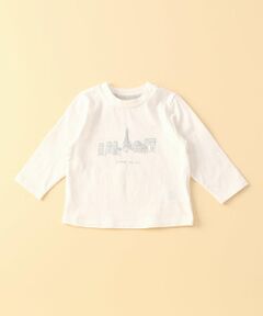 【キッズ・ベビーおそろいアイテム】 刺繍風プリント　長袖Ｔシャツ