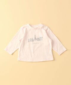 【キッズ・ベビーおそろいアイテム】 刺繍風プリント　長袖Ｔシャツ