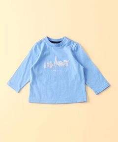 【キッズ・ベビーおそろいアイテム】 刺繍風プリント　長袖Ｔシャツ