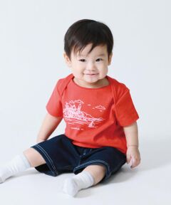 【キッズ・ベビーおそろいアイテム】刺繍風プリント 半袖 Ｔシャツ