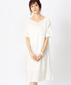 【一部店舗限定】 リネン 半袖ワンピース アッパッパ