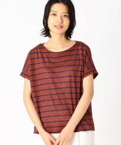 COMME CA ISM / コムサイズム Tシャツ | リネン天竺 ボーダーＴシャツ(ONIGIRI)