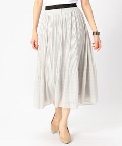 COMME CA ISM / コムサイズム ロング・マキシ丈スカート | シアー チェック プリーツスカート