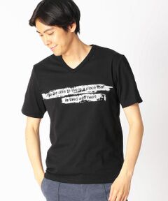 ＜吸水速乾機能＞ プリント Vネック Ｔシャツ