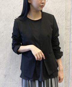 COMME CA ISM / コムサイズム ノーカラージャケット | モクロディ ノーカラー ジャージー ジャケット