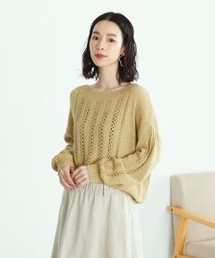 COMME CA ISM / コムサイズム ニット・セーター | 《コットン》透かし柄 ニット プルオーバー