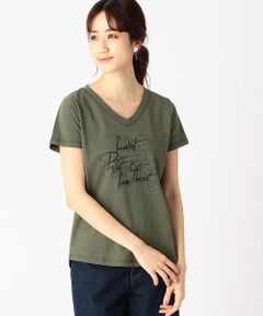 メッセージプリント　Ｖネック　Ｔシャツ