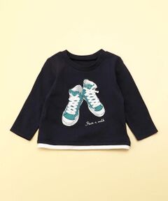 スニーカープリント　レイヤード長袖Ｔシャツ（80・90サイズ）