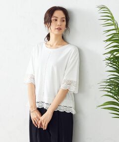 レースモチーフ ワイドシルエット Ｔシャツ