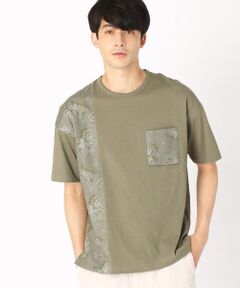 《コットン》 異素材切り替え Ｔシャツ