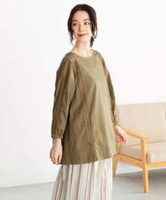 COMME CA ISM / コムサイズム シャツ・ブラウス | 【一部店舗限定】バックリボン レース使い ブラウス 割烹着