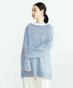 COMME CA ISM / コムサイズム ニット・セーター | 《アルパカ混》 チュニック丈 ボトルネック ニット