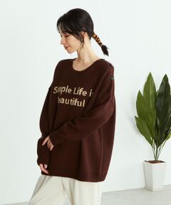 COMME CA ISM / コムサイズム ニット・セーター | 【一部店舗限定】 メッセージ ロゴ あったかニット