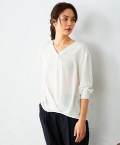 COMME CA ISM / コムサイズム シャツ・ブラウス | ★ＴＶ媒体着用商品★〈防シワ〉 ノーカラー タックブラウス