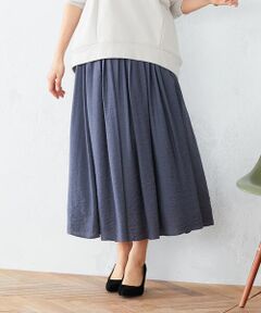 COMME CA ISM / コムサイズム ロング・マキシ丈スカート | 〈ウエストゴム〉 ワッシャー ギャザースカート