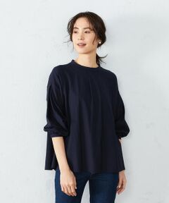 COMME CA ISM / コムサイズム カットソー | 《コットン》 ボリュームスリーブ バックギャザー カットソー