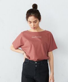 《コットン》 ドルマンスリーブ ロゴプリント Ｔシャツ