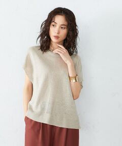 COMME CA ISM / コムサイズム ニット・セーター | 《フレンチリネン》 ドロップショルダー ニットプルオーバー