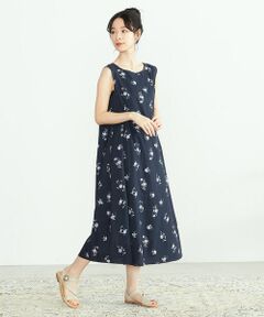 【一部店舗限定】　夏みかん柄　ノースリーブワンピース　アッパッパ