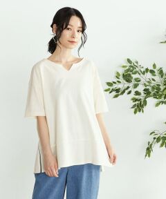 鹿の子　キーネックＴシャツ