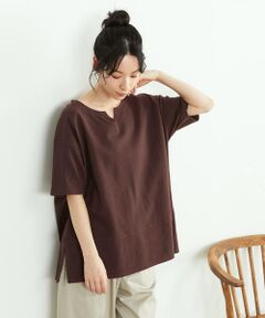 鹿の子　キーネックＴシャツ