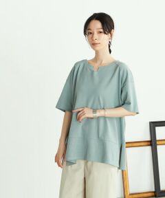 鹿の子　キーネックＴシャツ