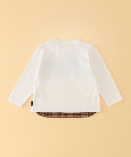 COMME CA ISM / コムサイズム Tシャツ | チェック部分使い長袖Ｔシャツ(80・90サイズ) | 詳細1