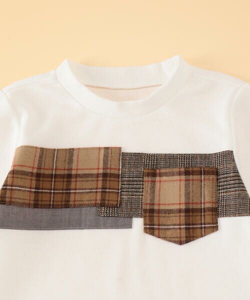 COMME CA ISM / コムサイズム Tシャツ | チェック部分使い長袖Ｔシャツ(80・90サイズ) | 詳細2