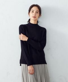 【Online Store/一部店舗限定カラー：グレー、サックス】ハイネック　ニット