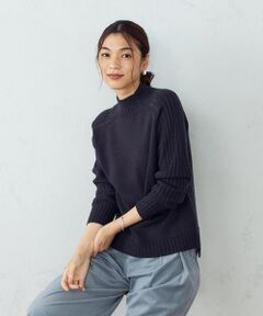 【Online Store/一部店舗限定カラー：グレー、サックス】ハイネック　ニット