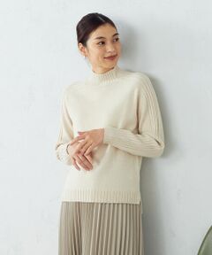 【Online Store/一部店舗限定カラー：グレー、サックス】ハイネック　ニット